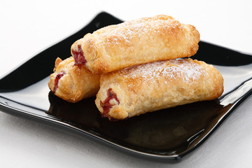 French cakes with fruity filling