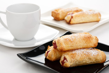 French cakes with fruity filling