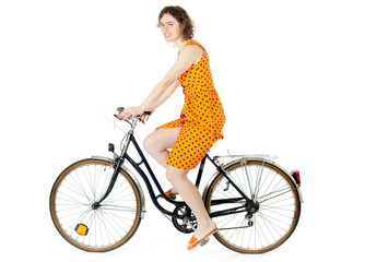 Fototapeta na wymiar girl riding bicycle
