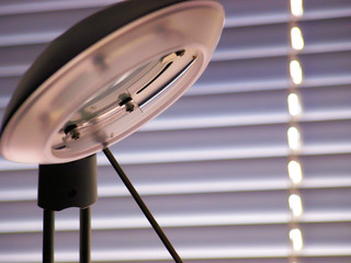 Desk Lamp Head against Venetian Blind