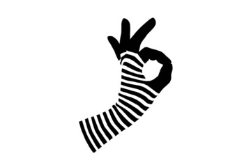 one striped glove isolate