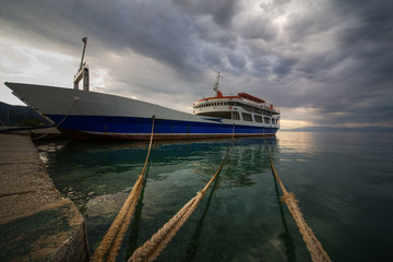 nautical vessel at harbor
