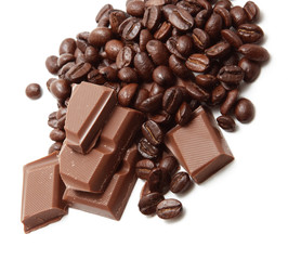 Chocolate and coffee beans