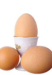 Eggs isolated on white