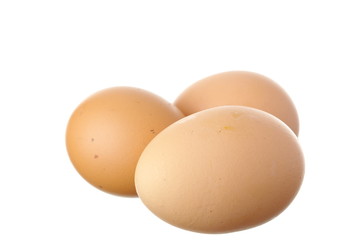 Eggs isolated on white