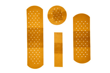 Plasters isolated on white background