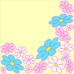 spring floral pattern on yellow