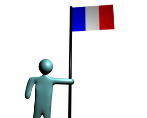 abstract person with French Flag