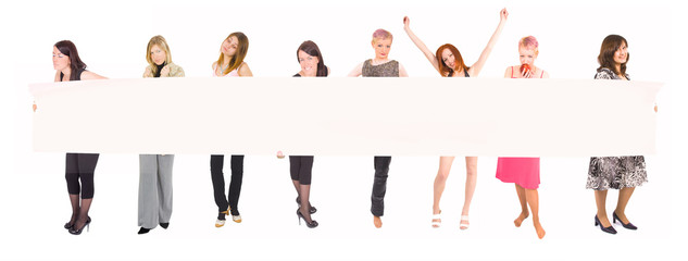 team with a blank poster