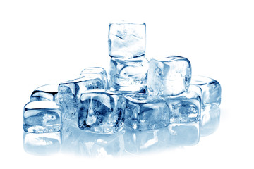 Ice cubes isolated on white