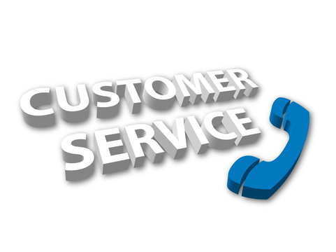 "Customer Service" with telephone symbol