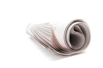 Rolled newspaper