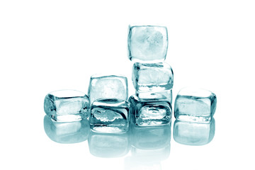 Ice cubes isolated on white