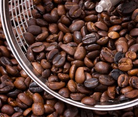fried coffee beans background
