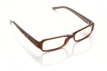 Plastic-rimmed eyeglasses