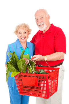 Senior Couple Shops Healthy