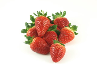 Strawberries, isolated.