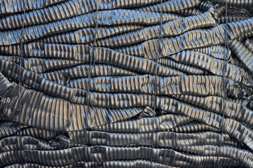 A bale of compressed aluminum coils