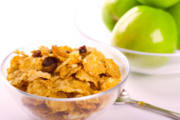 cornflakes and green apples