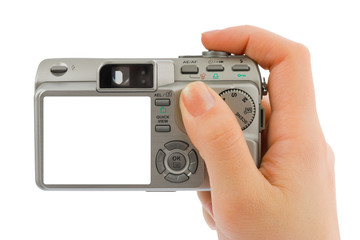 Photo camera in hand