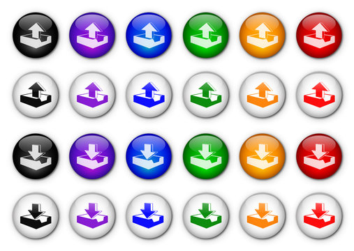 Upload & Download buttons poster (x24 - Multicoloured)