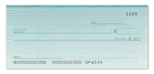 Blank Check with False Numbers