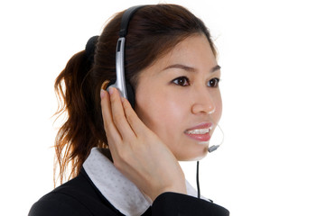 Friendly Customer Representative with headset