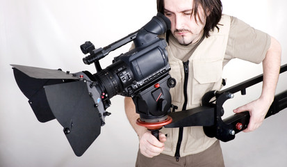 hd camcorder on crane