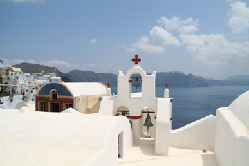 vue du village de oia à santorin