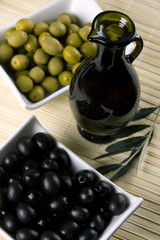 Green and black olives