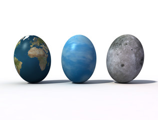 fantastic view of easter eggs 3d rendering