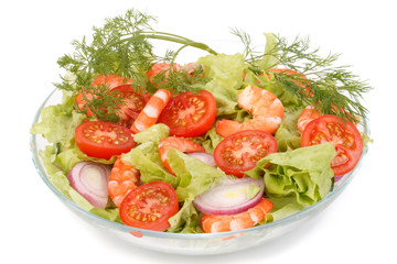 Salad from shrimps