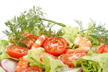 Salad from shrimps