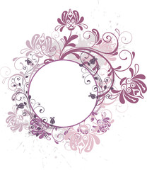 round floral background with space for text