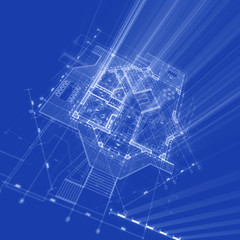 blueprint - architecture house plan background
