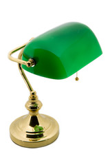 A classic bankers lamp isolated on a white background