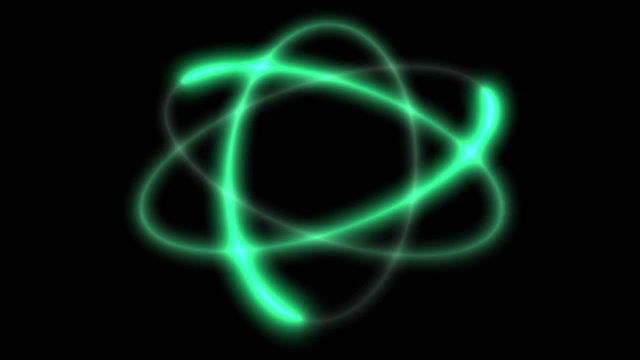 Light trails of an atom,rotating seamless loop