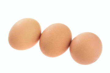 Fototapeta na wymiar 3 Chicken eggs isolated on white background
