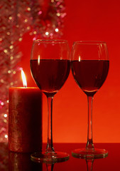 Two glasses of red wine