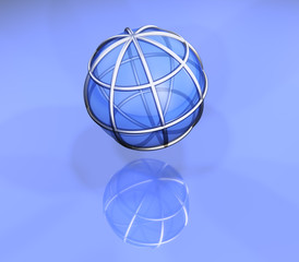 Sphere 3D moderne sur fond bleu