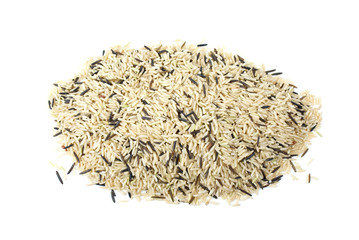 Pile of mixed (cultivated and wild) rice grains