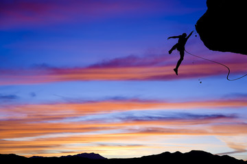 Rock climber falling.
