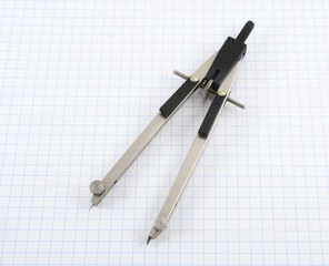 Compass on grid paper
