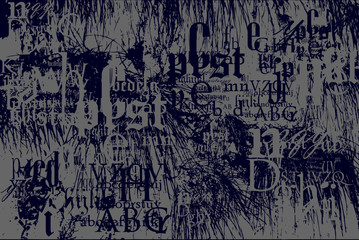 Branches and dried plants vs font arrangement