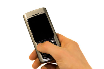 mobile phone in man hand
