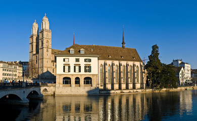 Grossmünster, Helmhaus, Wasserkirche, Zürich