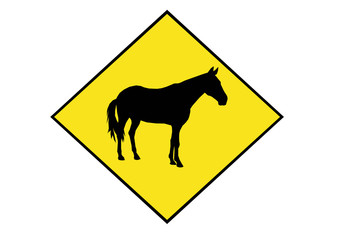 horse warning sign