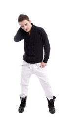 Young casual boy posing