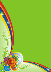 Fondo verde con arcoiris