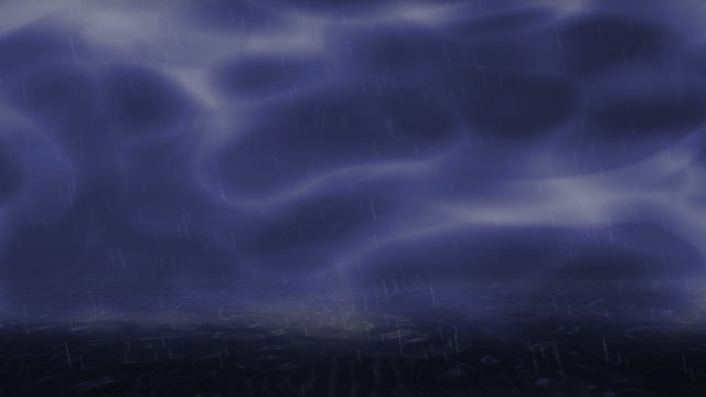 Blue background with heavy rain and lightning